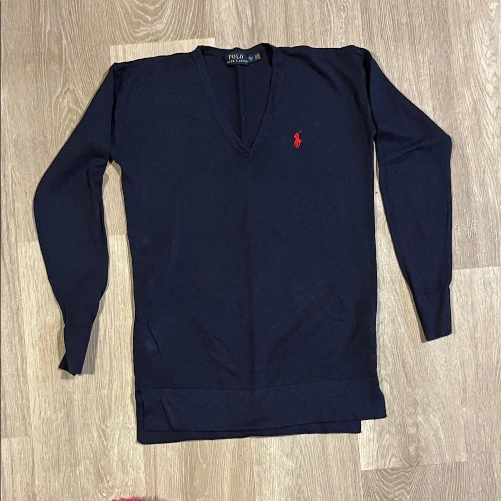 Polo by Ralph Lauren Men's Dark Blue V-Neck Sweater
